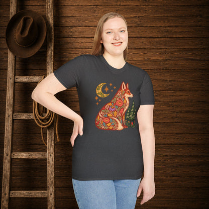 Fall Bloom Fox  Adult Size T-Shirt