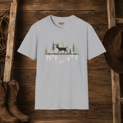 Morning Reflection Buck   Adult Size T-Shirt