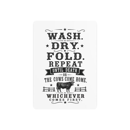Wash Dry Fold  Metal Art Sign