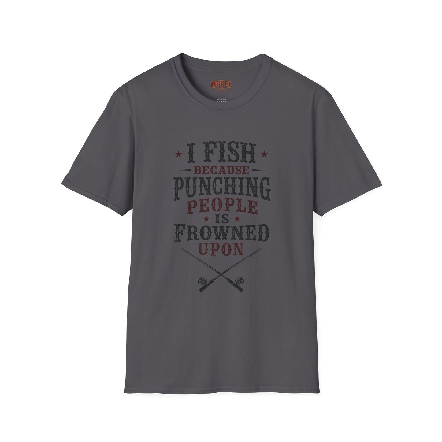 Fish Punching Frowned Upon  Adult Size T-Shirt