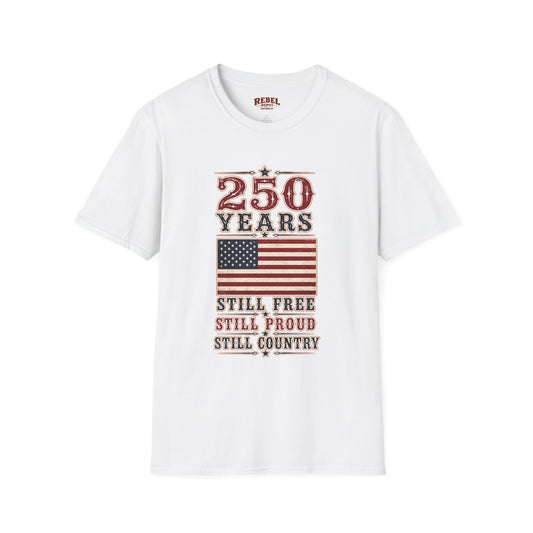 250 Years Free  Adult Size T-Shirt