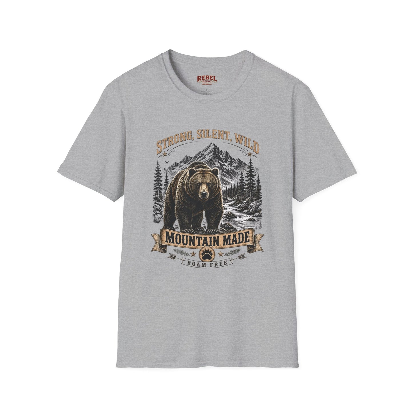 Strong Silent Wild Bear  Adult Size T-Shirt