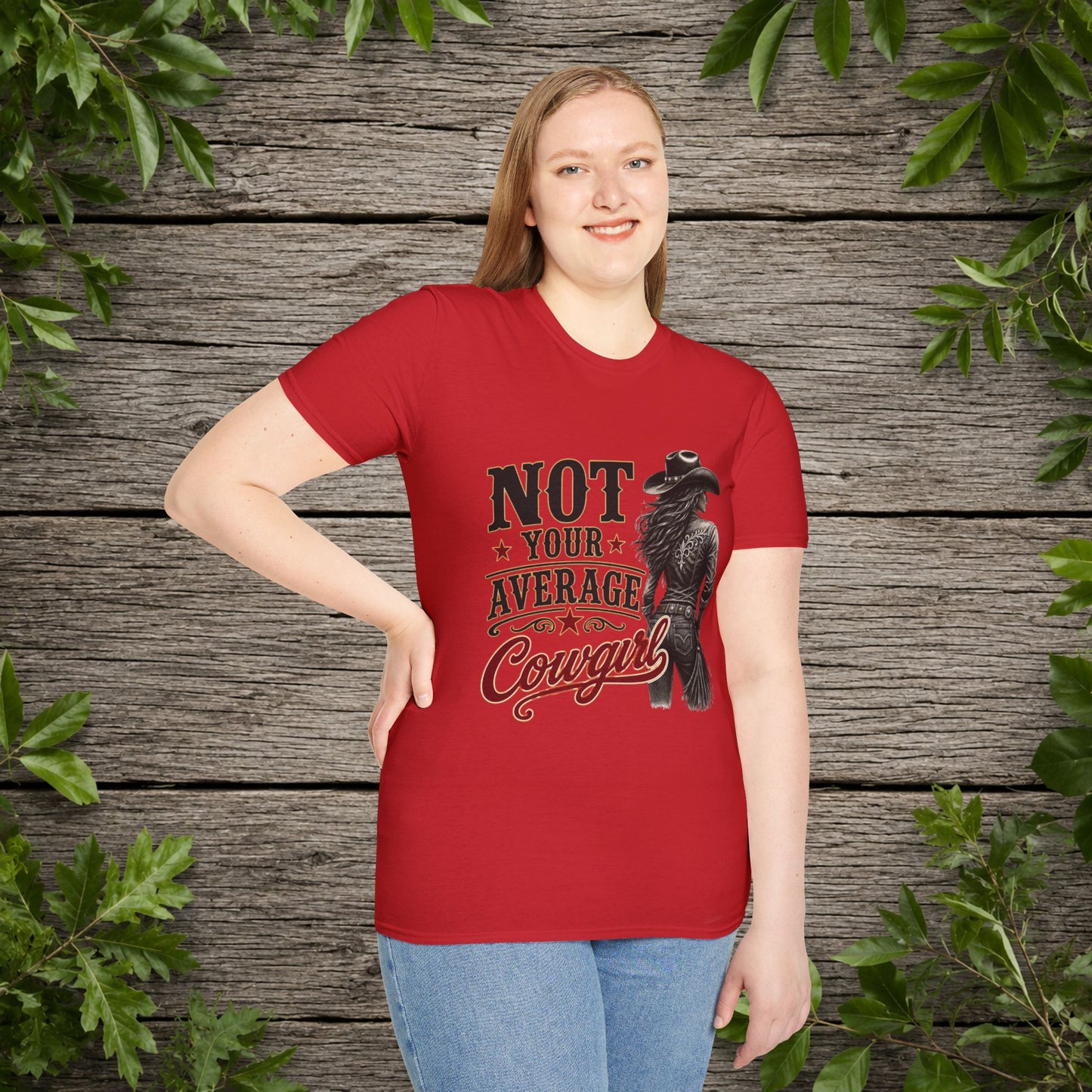 Not Average Cowgirl (Front)   Adult T-Shirt