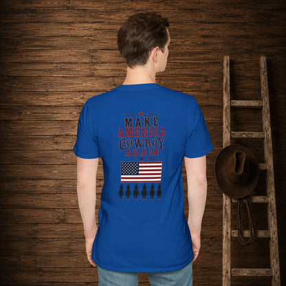 Make America Cowboy Again (Back)  Adult T-Shirt