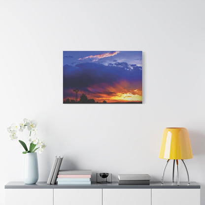 Windmill Sunset Matte Canvas Art