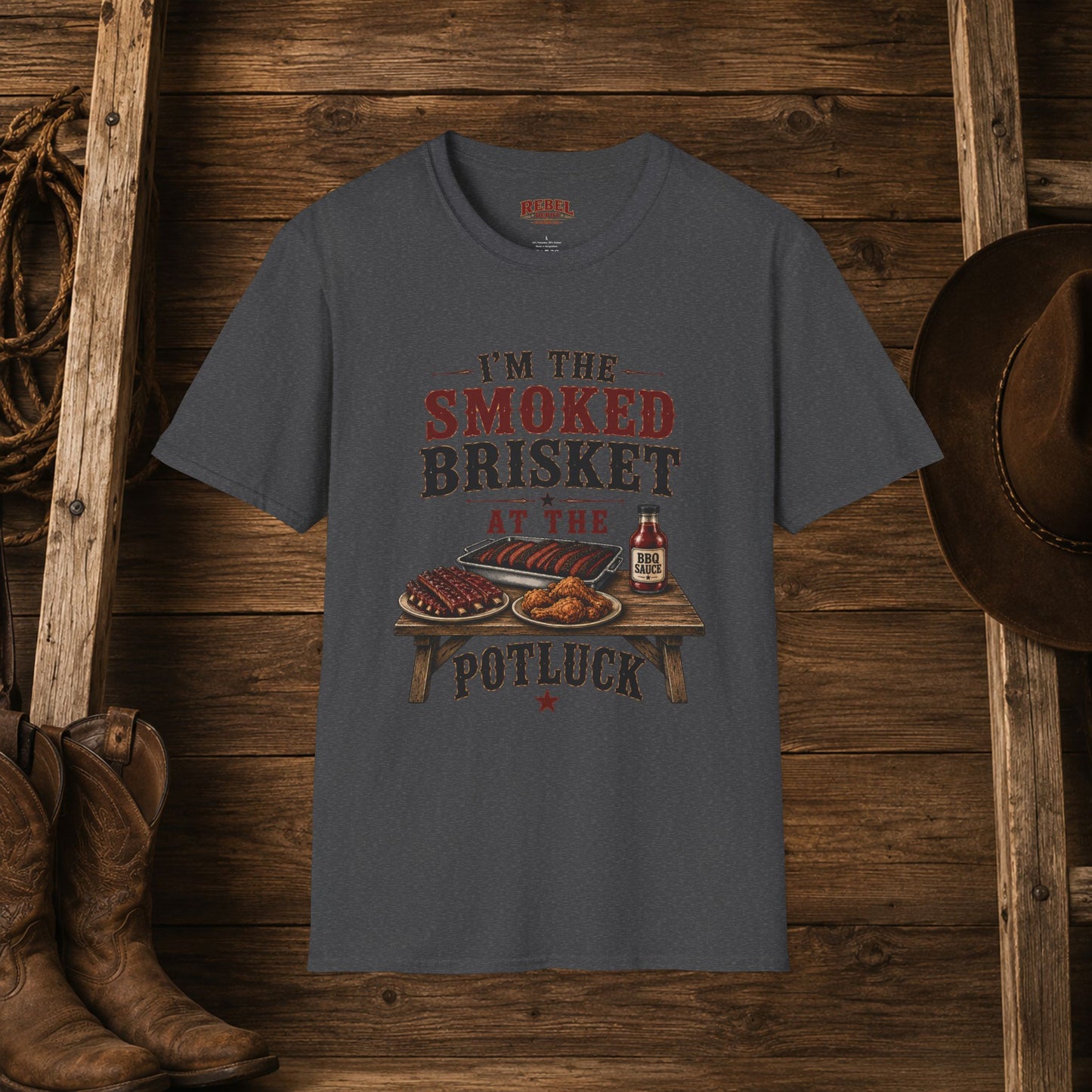 Smoked Brisket Potluck  Adult T-Shirt