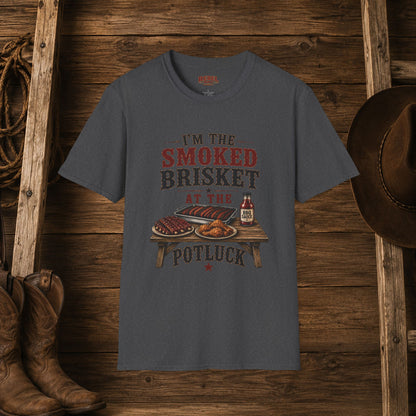 Smoked Brisket Potluck  Adult T-Shirt