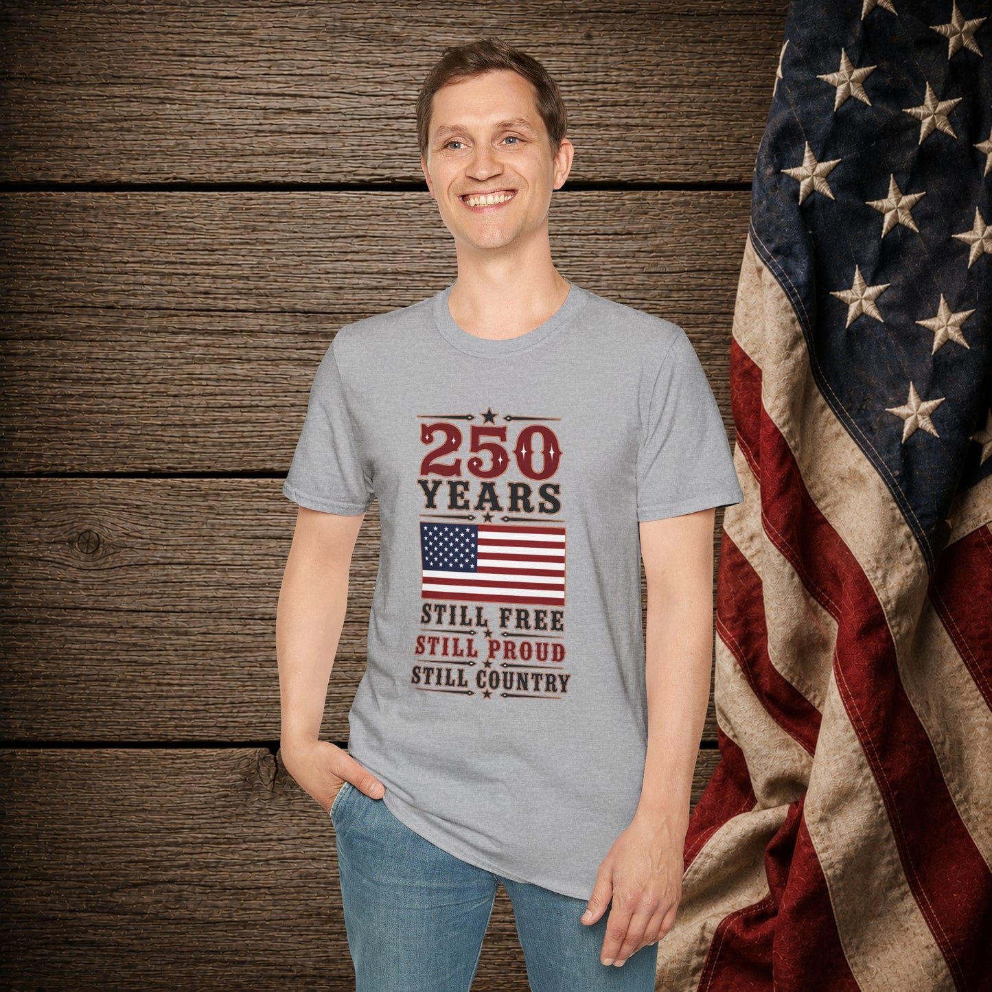 250 Years Free  Adult Size T-Shirt