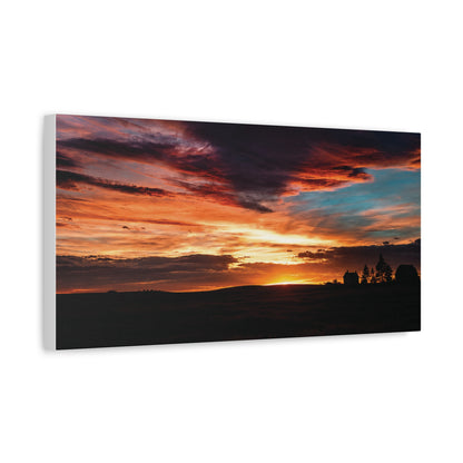 Country Homestead Sunset  Matte Canvas Art