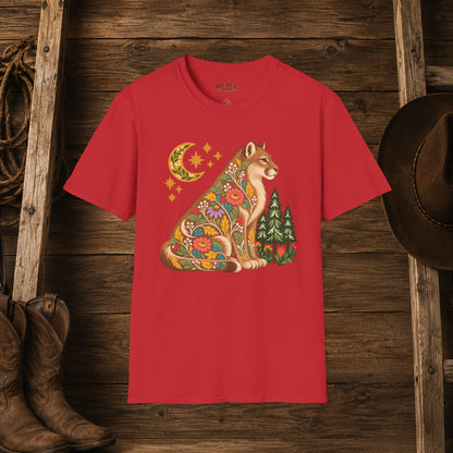 Fall Bloom Cougar   Adult Size T-Shirt