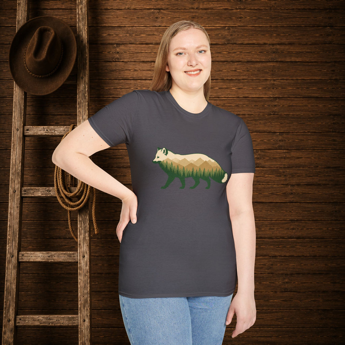 Wilderness Fox   Adult Size T-Shirt