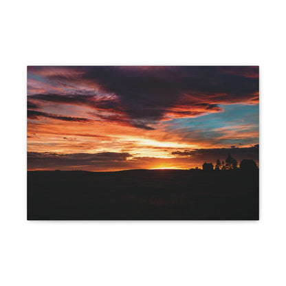 Country Homestead Sunset  Matte Canvas Art