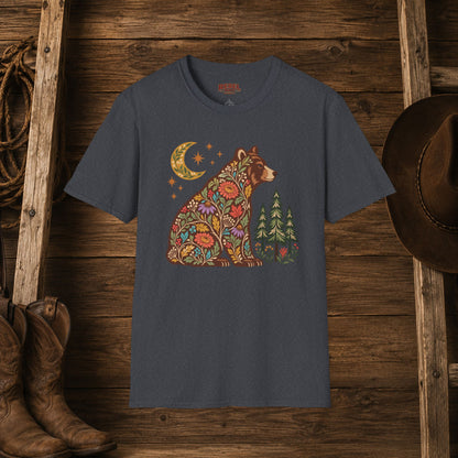 Fall Bloom Bear   Adult Size T-Shirt
