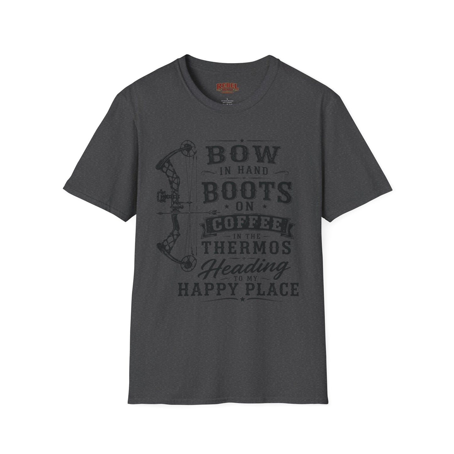 Bow Boots Coffee  Adult Size T-Shirt
