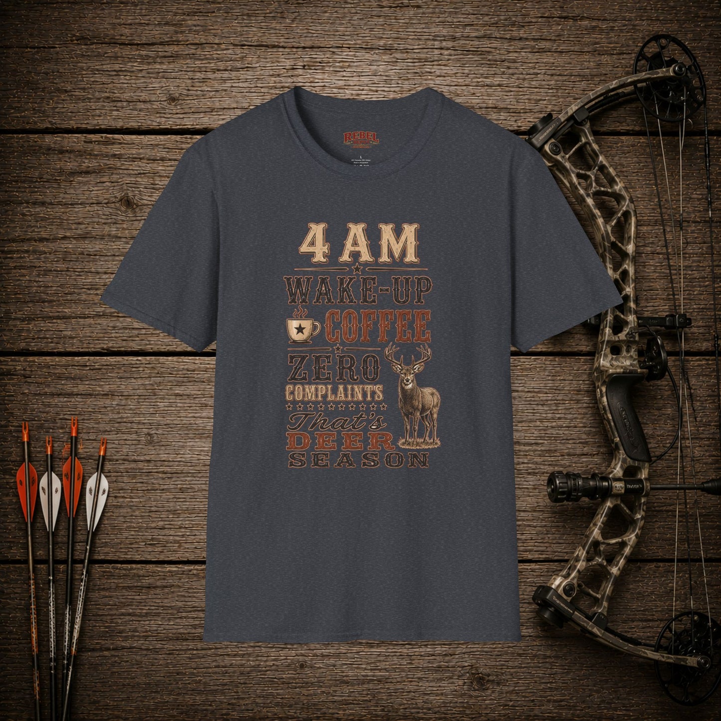 4am Deer Season  Adult Size T-Shirt