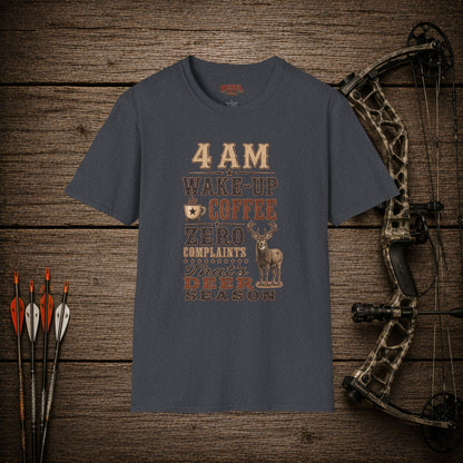 4am Deer Season  Adult Size T-Shirt