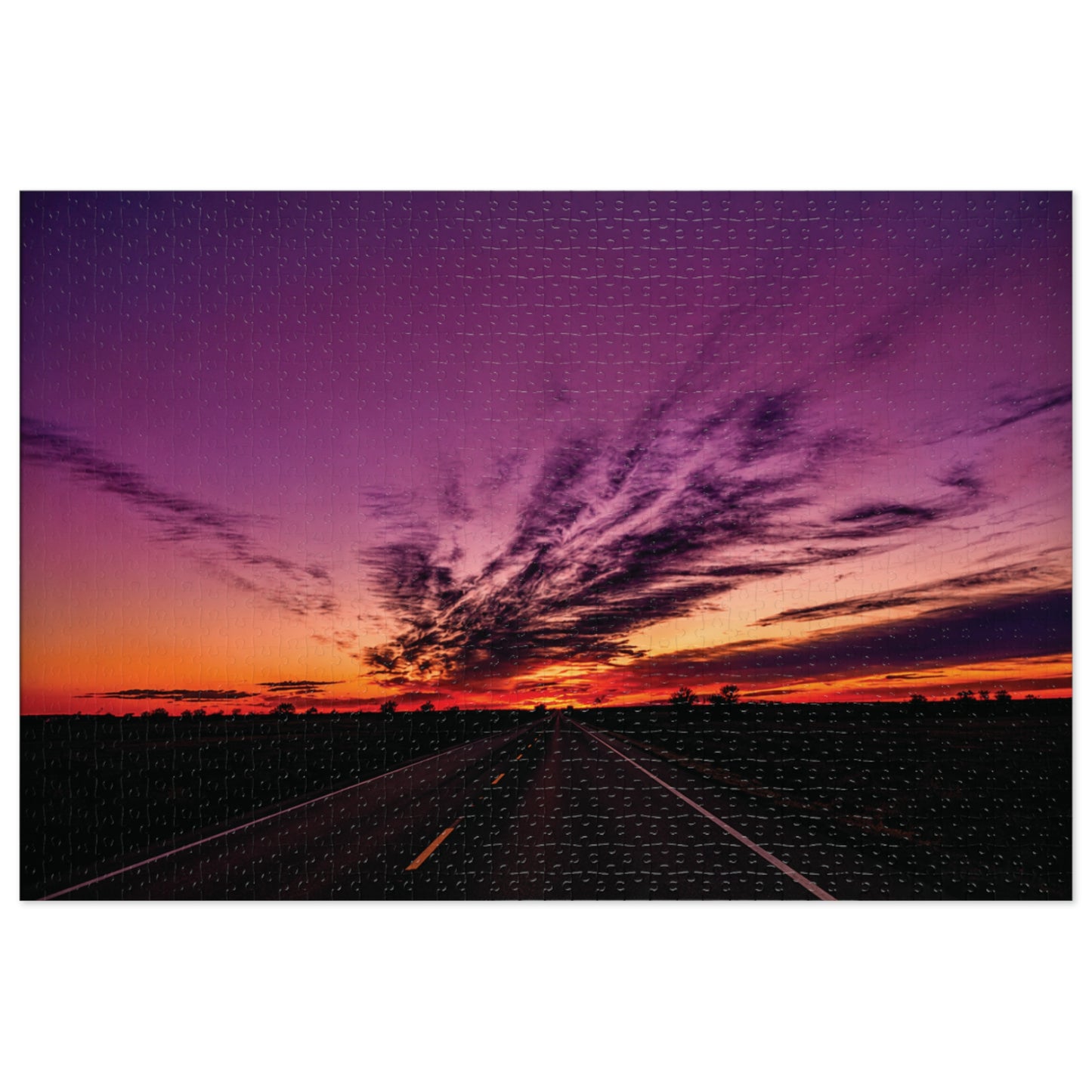 Backroad Sunset  Jigsaw Puzzle with Tin