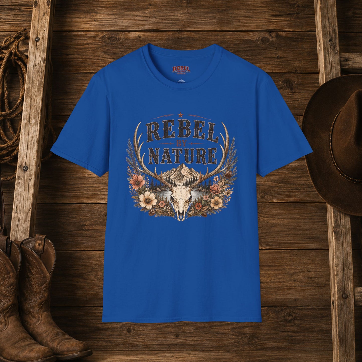 Rebel By Nature  Adult T-Shirt