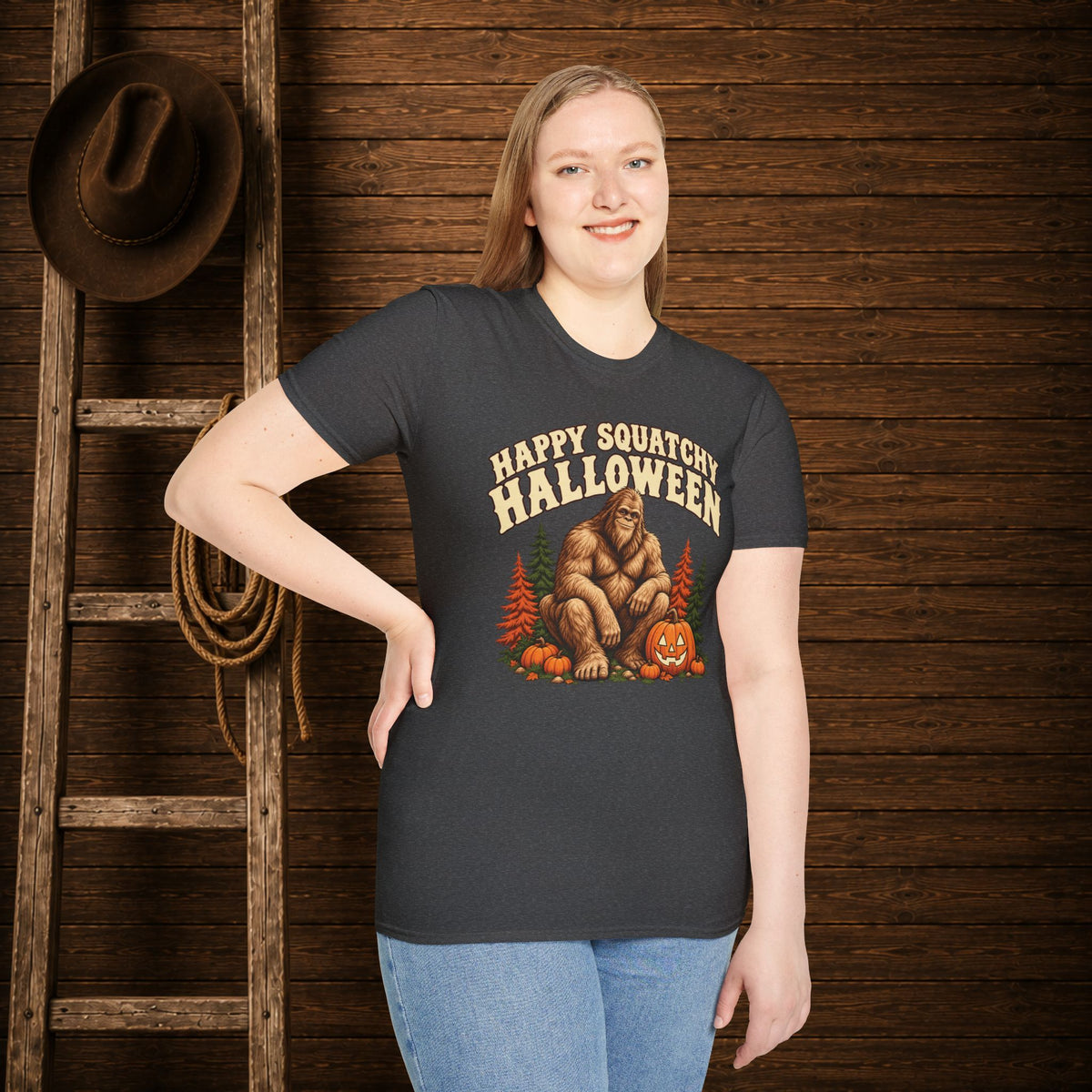 Squatchy Halloween   Adult Size T-Shirt
