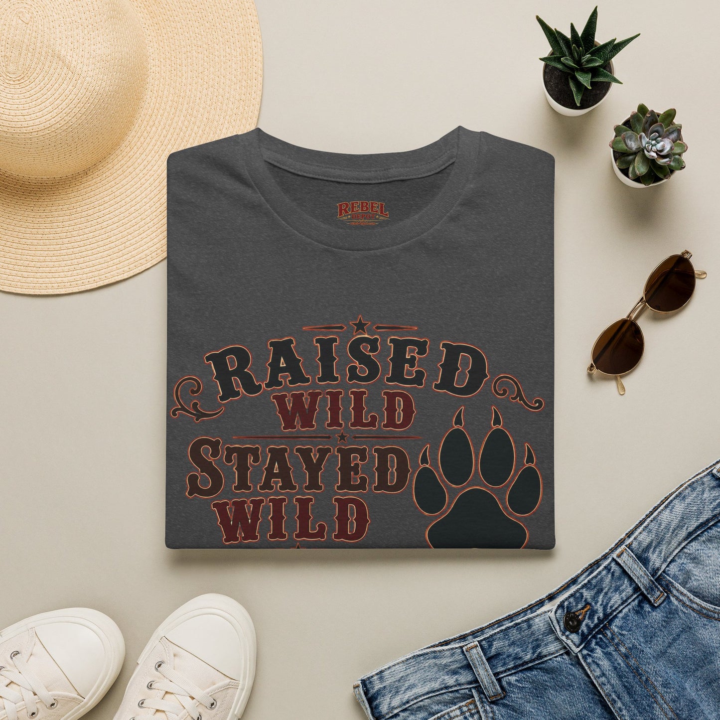 Raised Wild Stayed Wild  Adult Size T-Shirt
