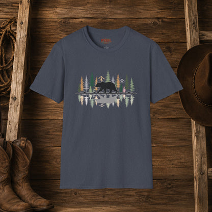 Morning Reflection Bear   Adult Size T-Shirt