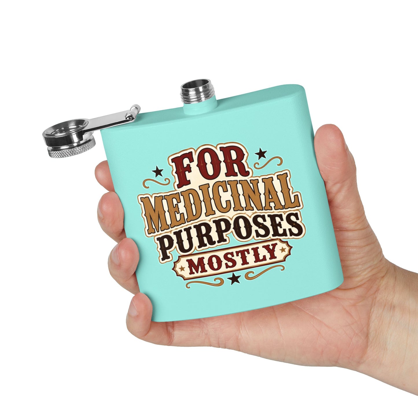 Medicinal Purposes   Stainless Steel Flask, 6oz