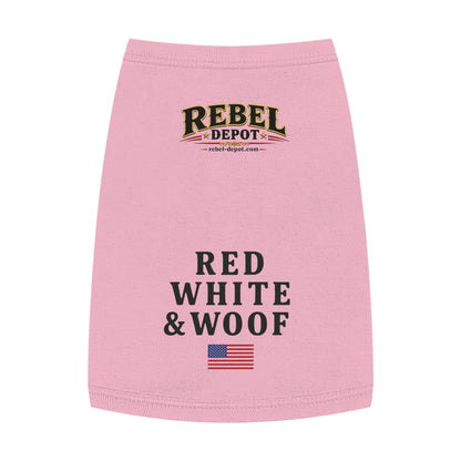 Red White Woof  Pet Tank Top