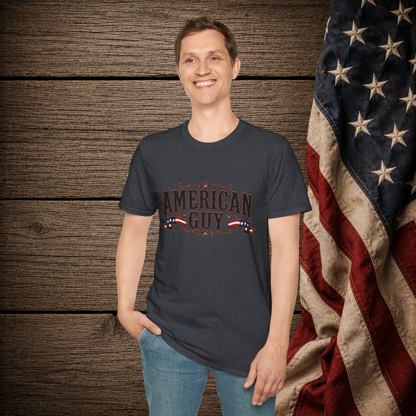 American Guy Patriot  Adult Size T-Shirt