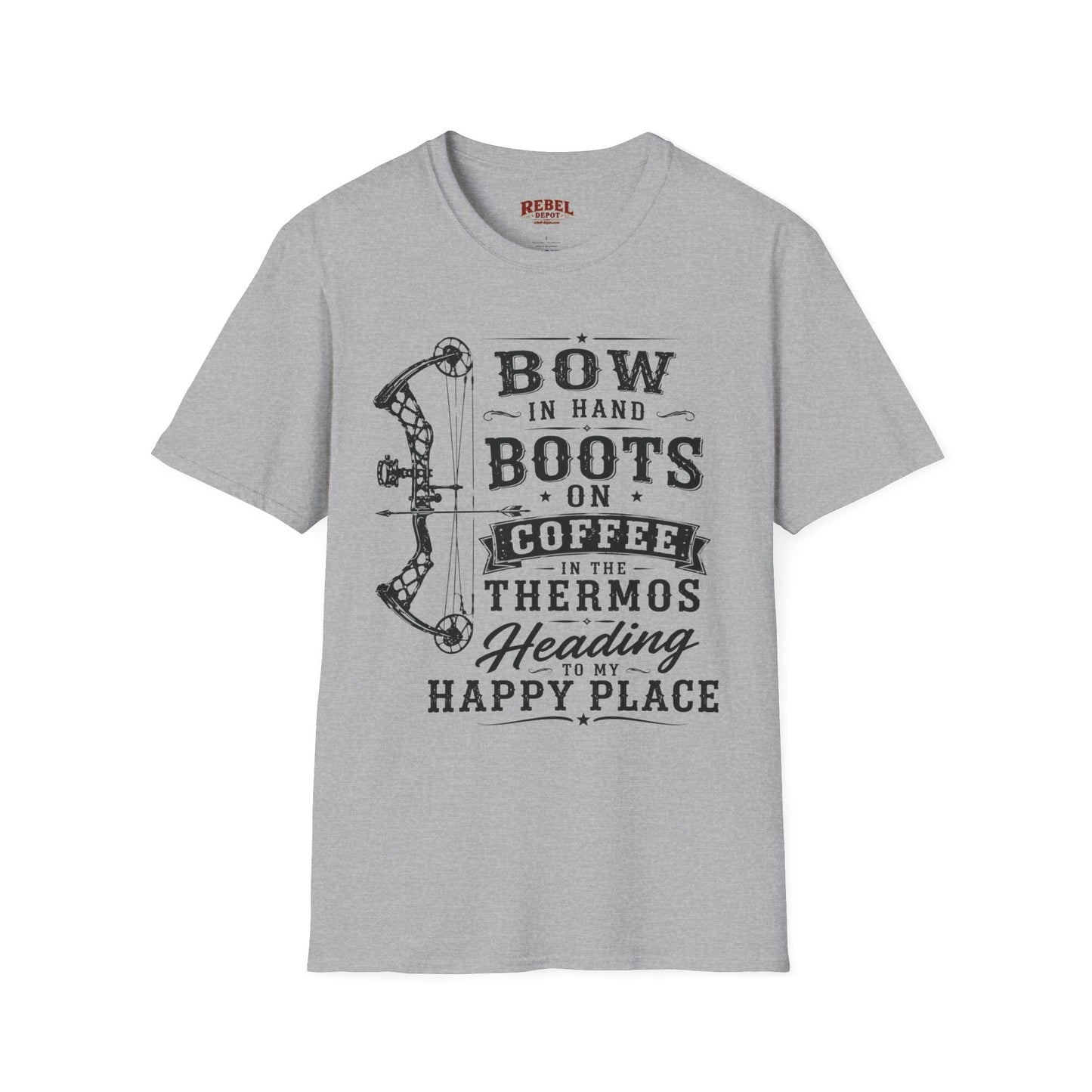 Bow Boots Coffee  Adult Size T-Shirt