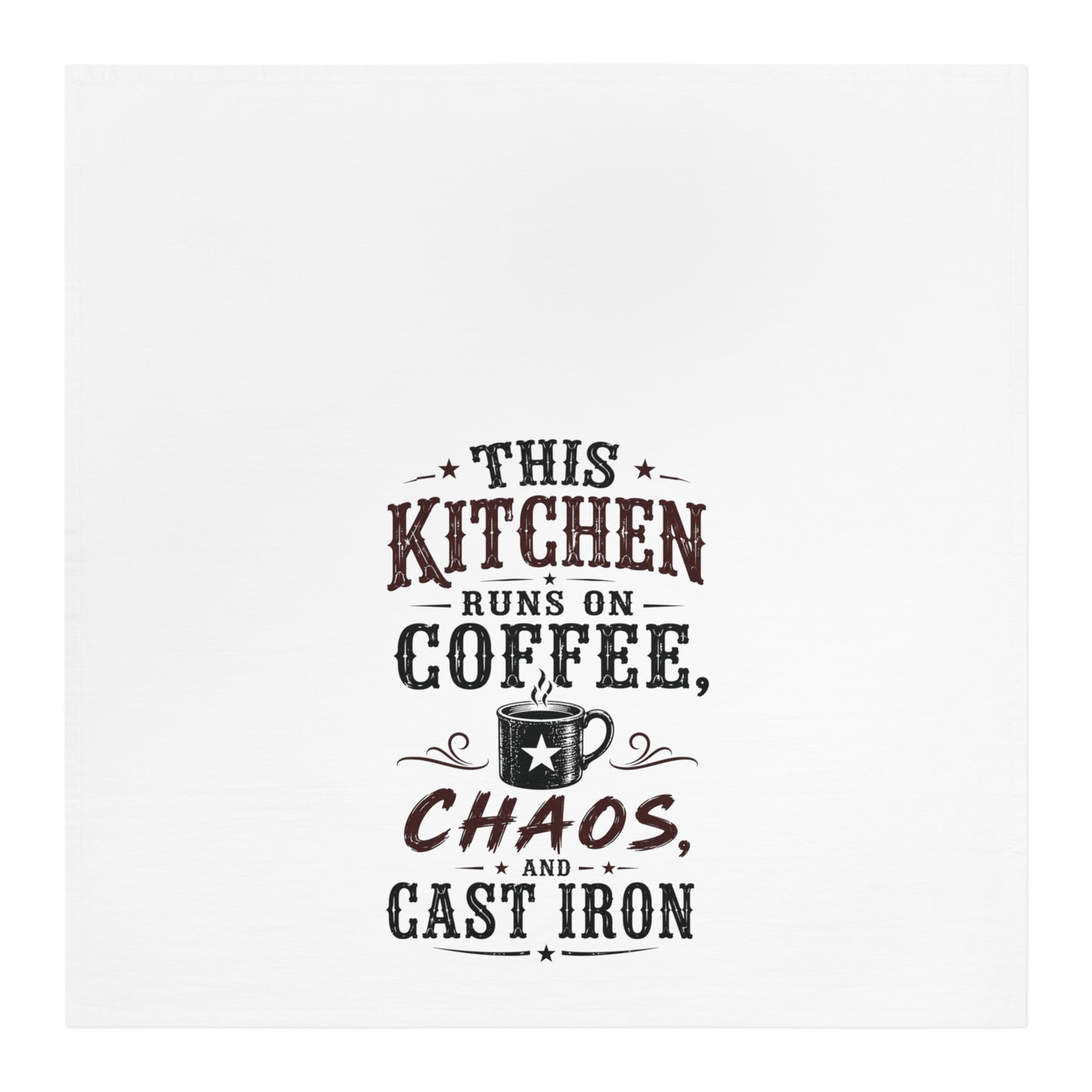 Coffee Chaos Cast Iron   Kitchen Tea Towel