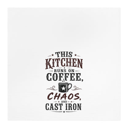 Coffee Chaos Cast Iron   Kitchen Tea Towel