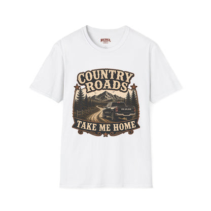 Country Roads Ram  Adult Size T-Shirt