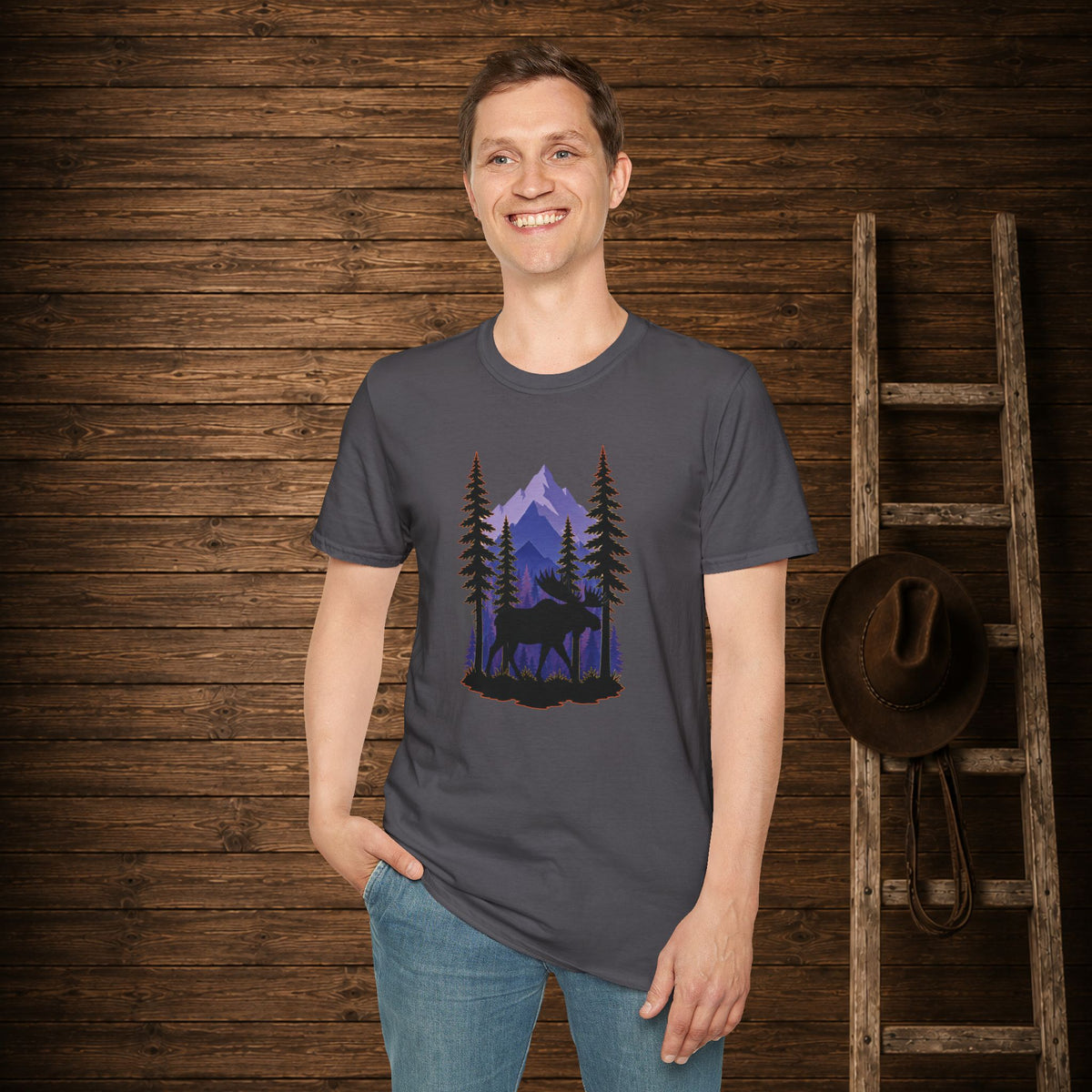 Twilight Moose   Adult Size T-Shirt