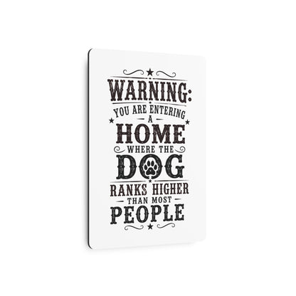 Warning Dog  Metal Art Sign