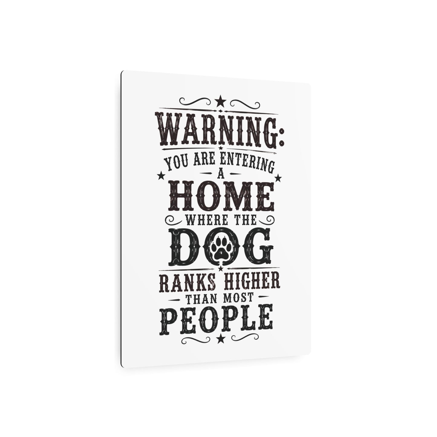 Warning Dog  Metal Art Sign
