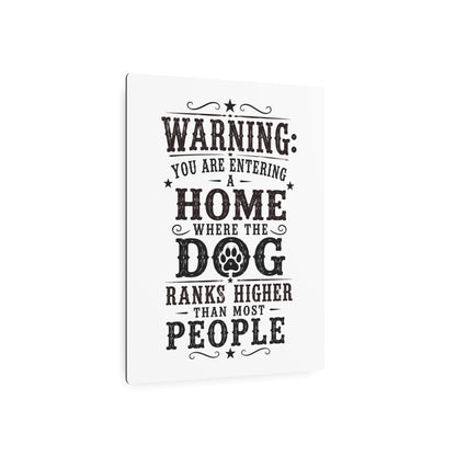 Warning Dog  Metal Art Sign