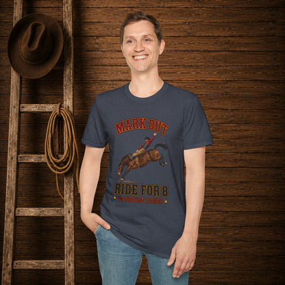 Mark Out Bareback Riding  Adult T-Shirt