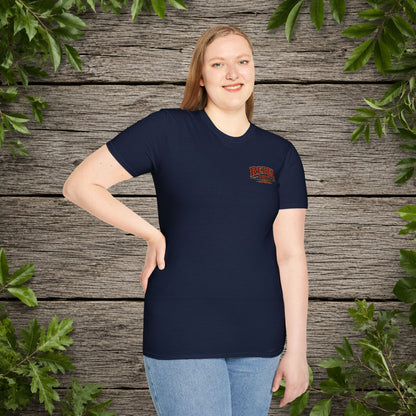 Stars Stripes and Spurs Cowgirl  (Back) Adult T-Shirt