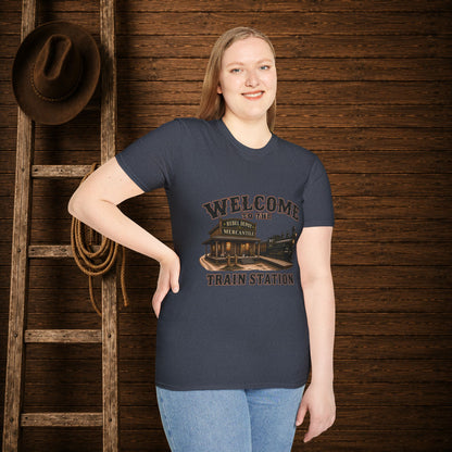 Train Station   Adult T-Shirt