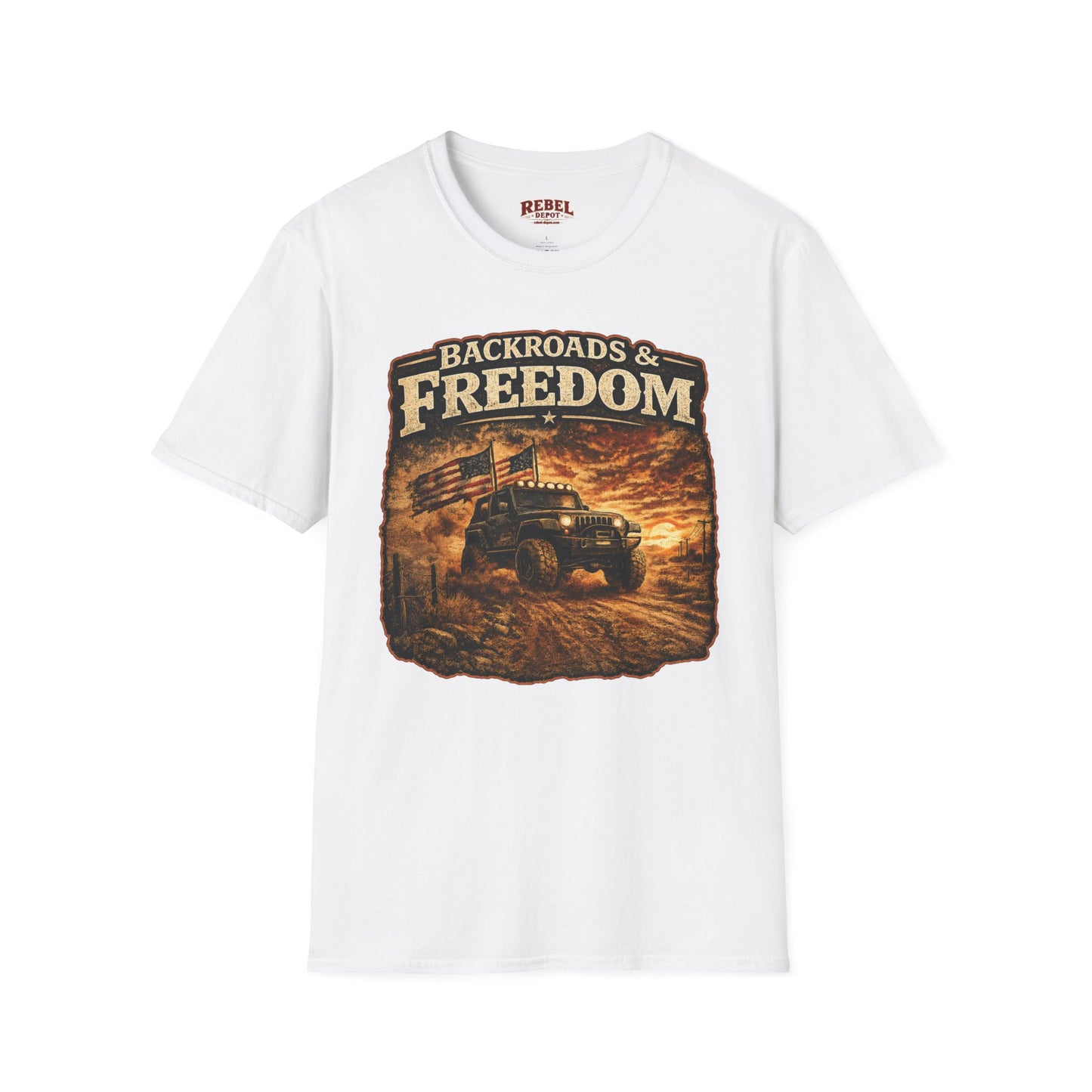 Backroads & Freedom  Adult Size T-Shirt