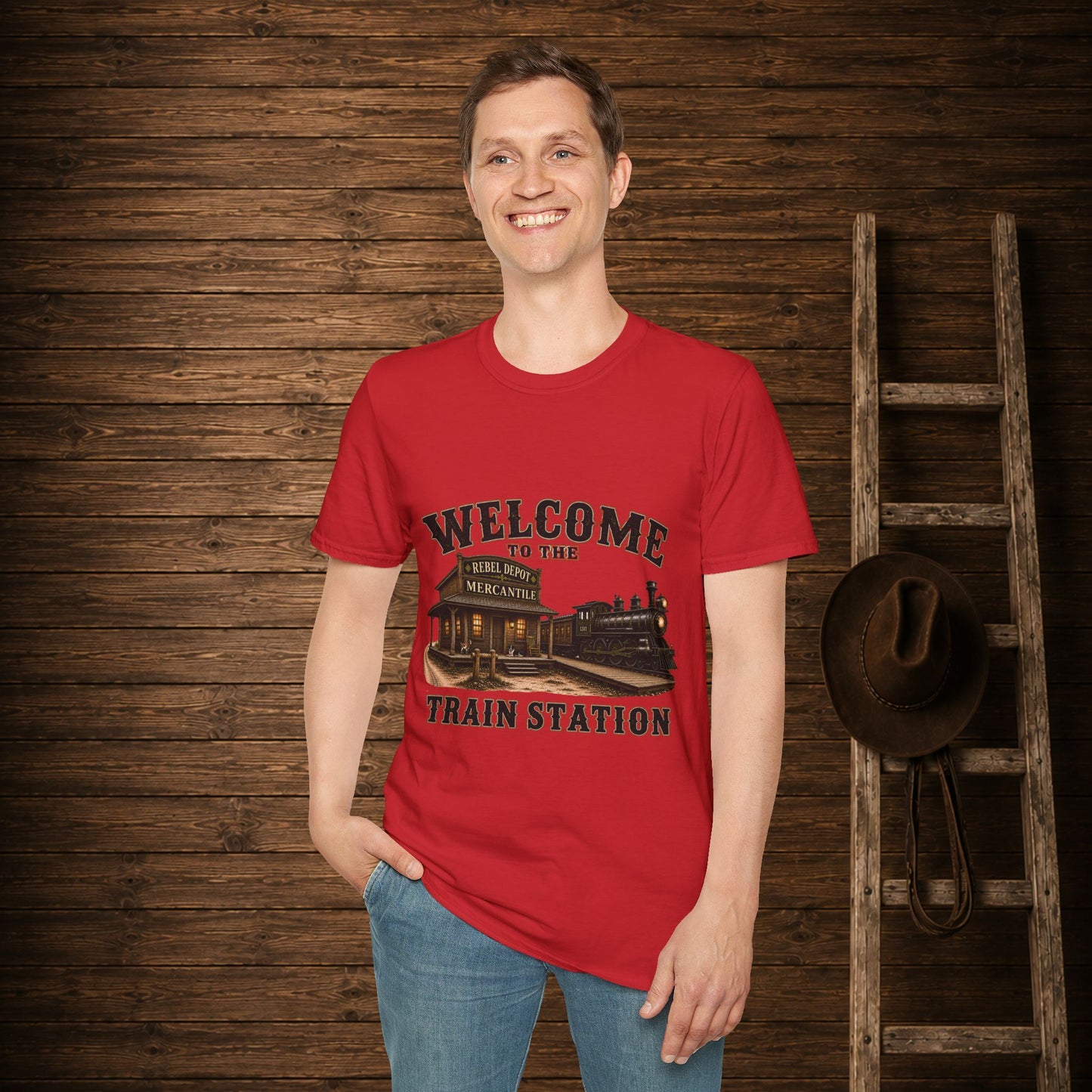 Train Station   Adult T-Shirt