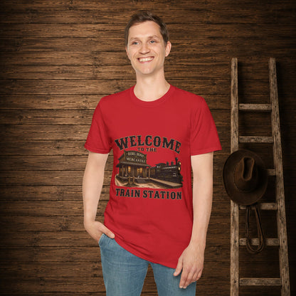 Train Station   Adult T-Shirt