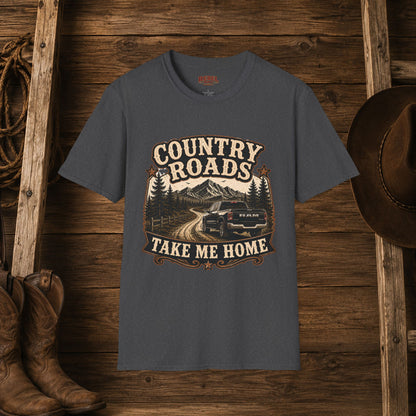 Country Roads Ram  Adult Size T-Shirt