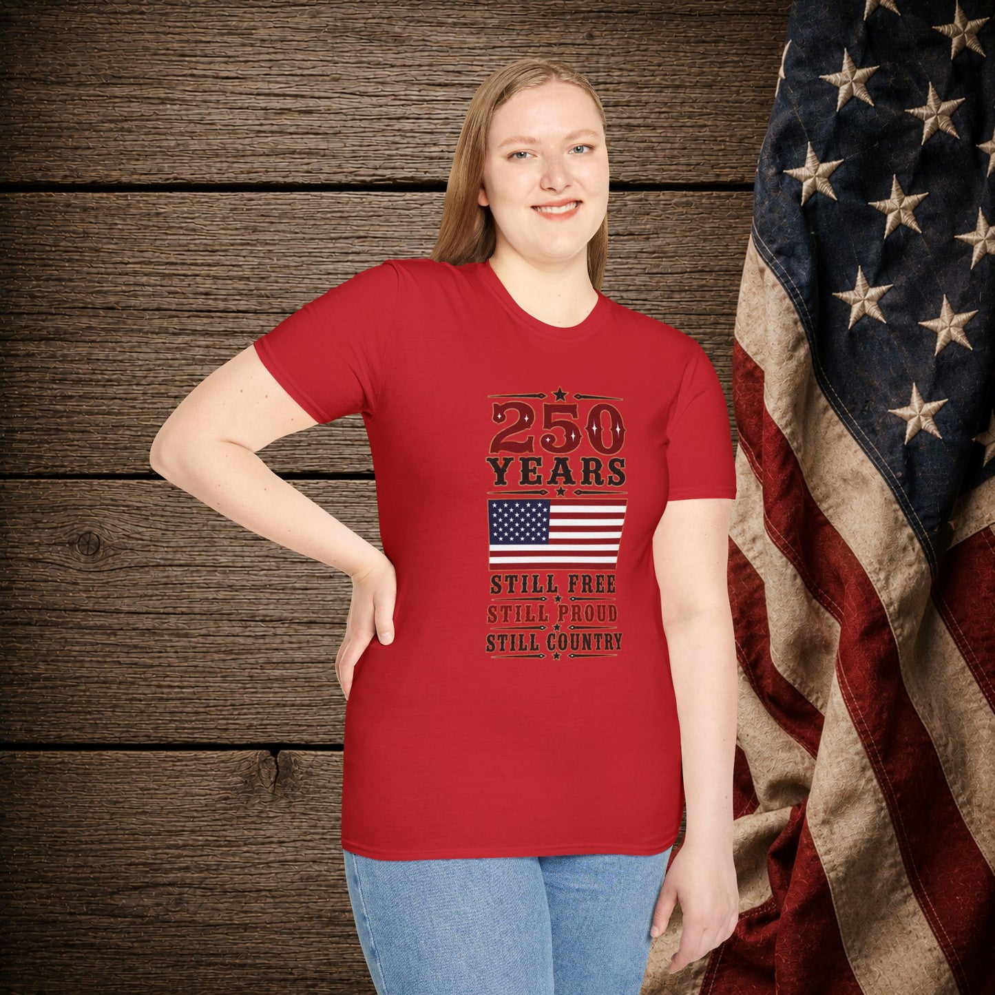 250 Years Free  Adult Size T-Shirt
