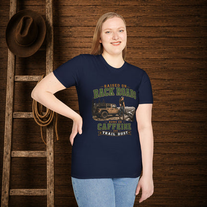 Backroads Caffeine Dust   Adult Size T-Shirt