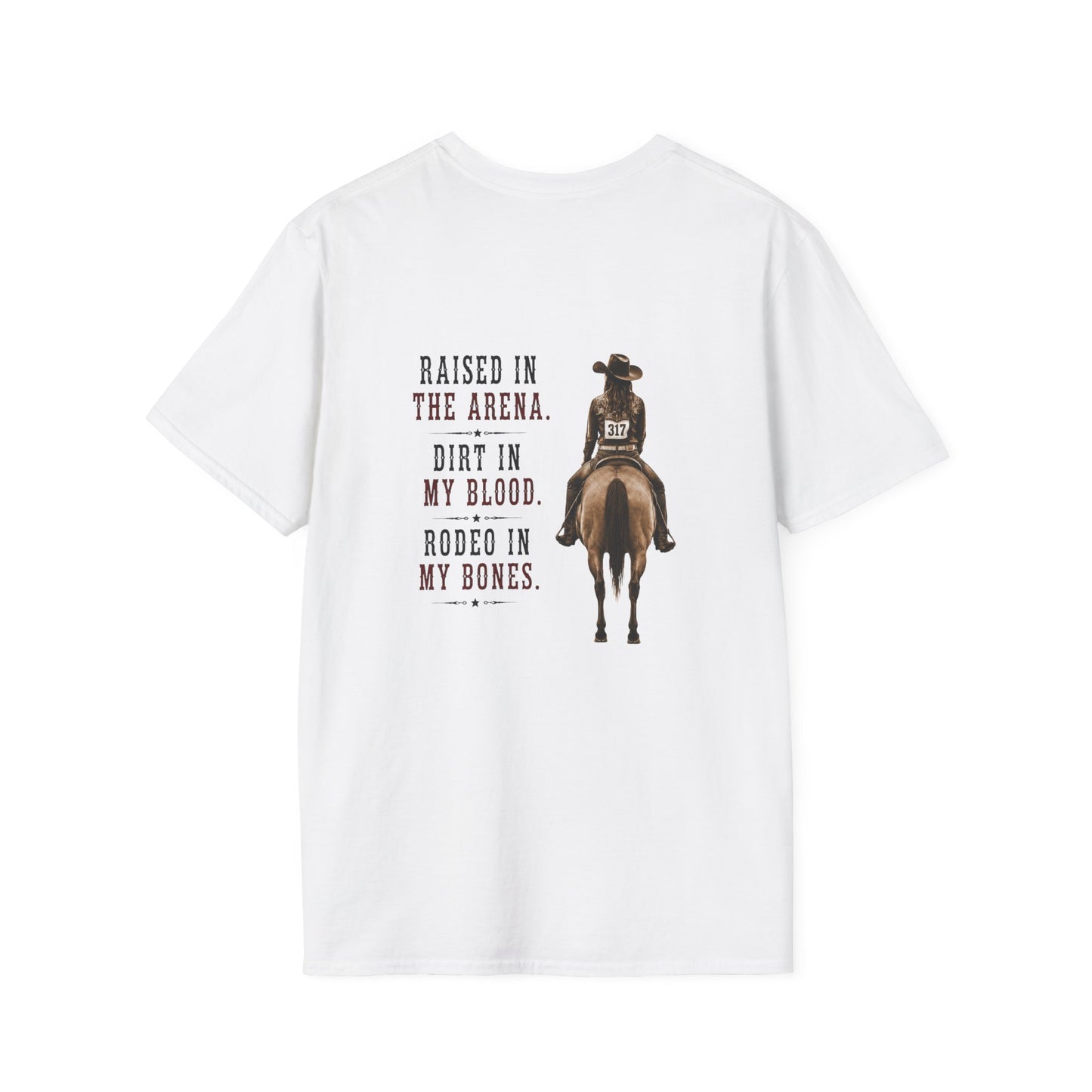 Raised Dirt Rodeo Cowgirl (Back) T-Shirt