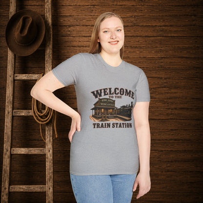 Train Station   Adult T-Shirt