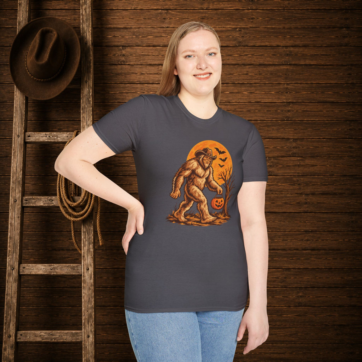 Halloween Squatch   Adult Size T-Shirt