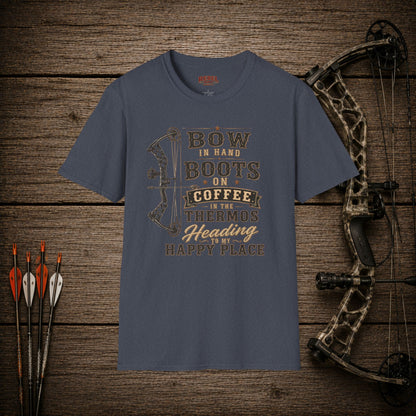 Bow Boots Coffee  Adult Size T-Shirt