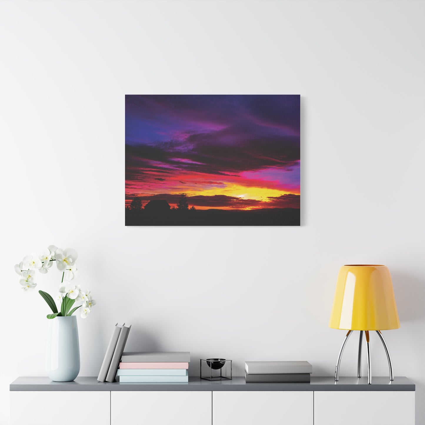 Farm Sunset Matte Canvas Art